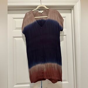 Beautiful blue and brown short sleeve river + sky dress size XS